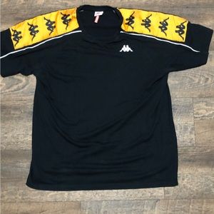 Black and orange kappa t shirt